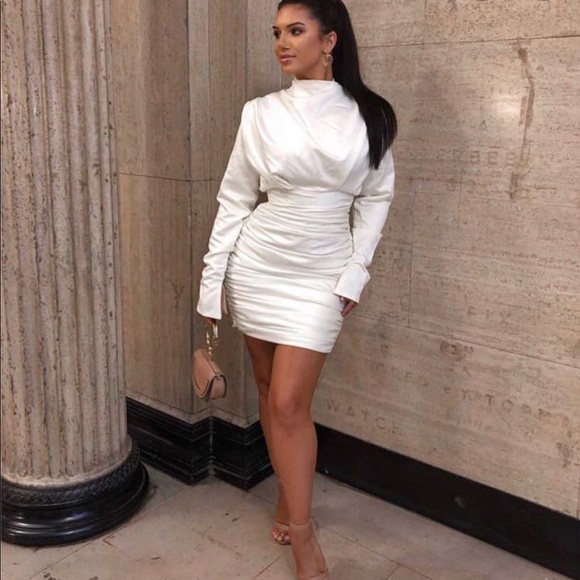 House Of CB White Satin Giorgiana Dress